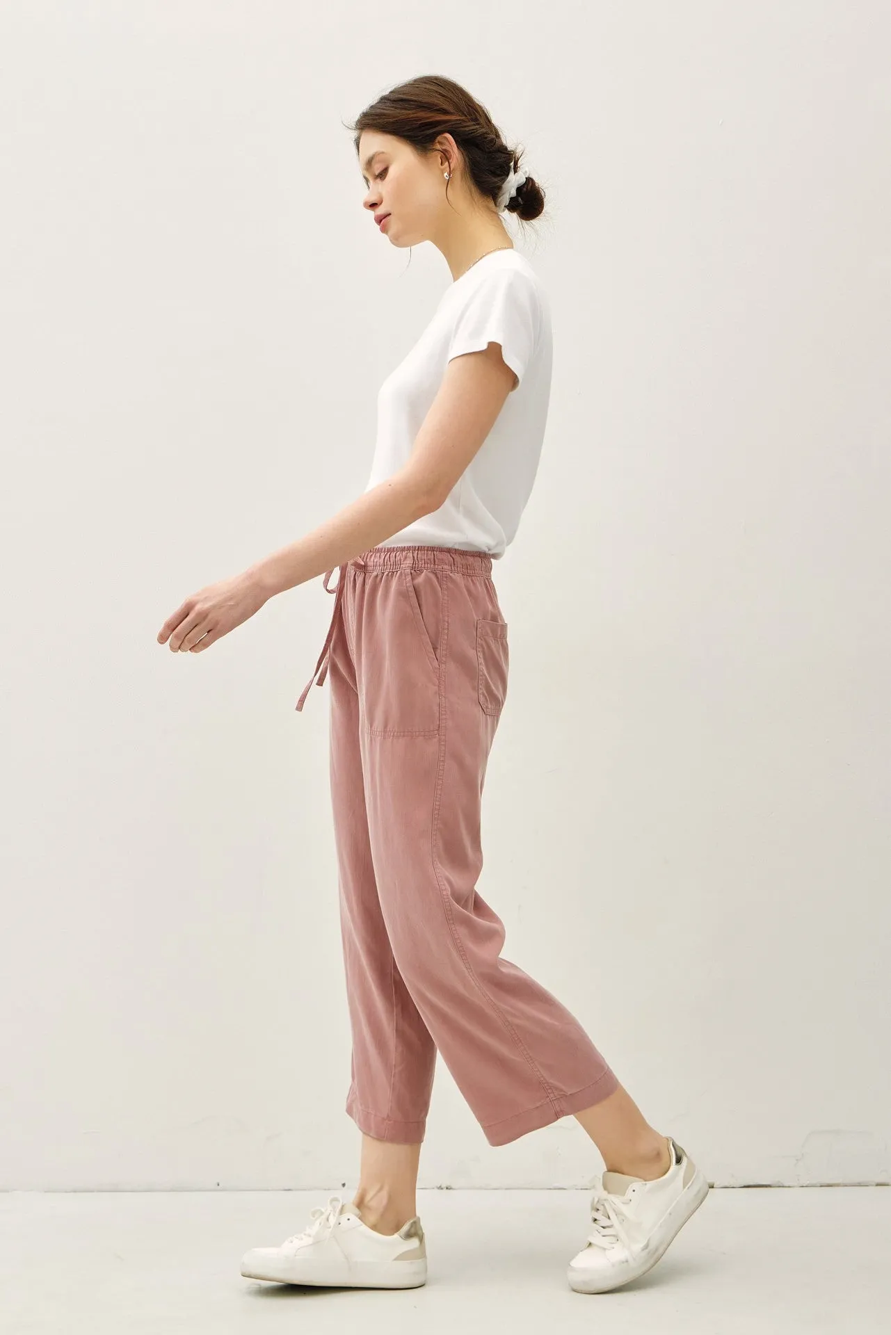 The Halle Summer Mauve Drawstring Wide Leg Pants sold by Thread & Seed product image thumbnail 3