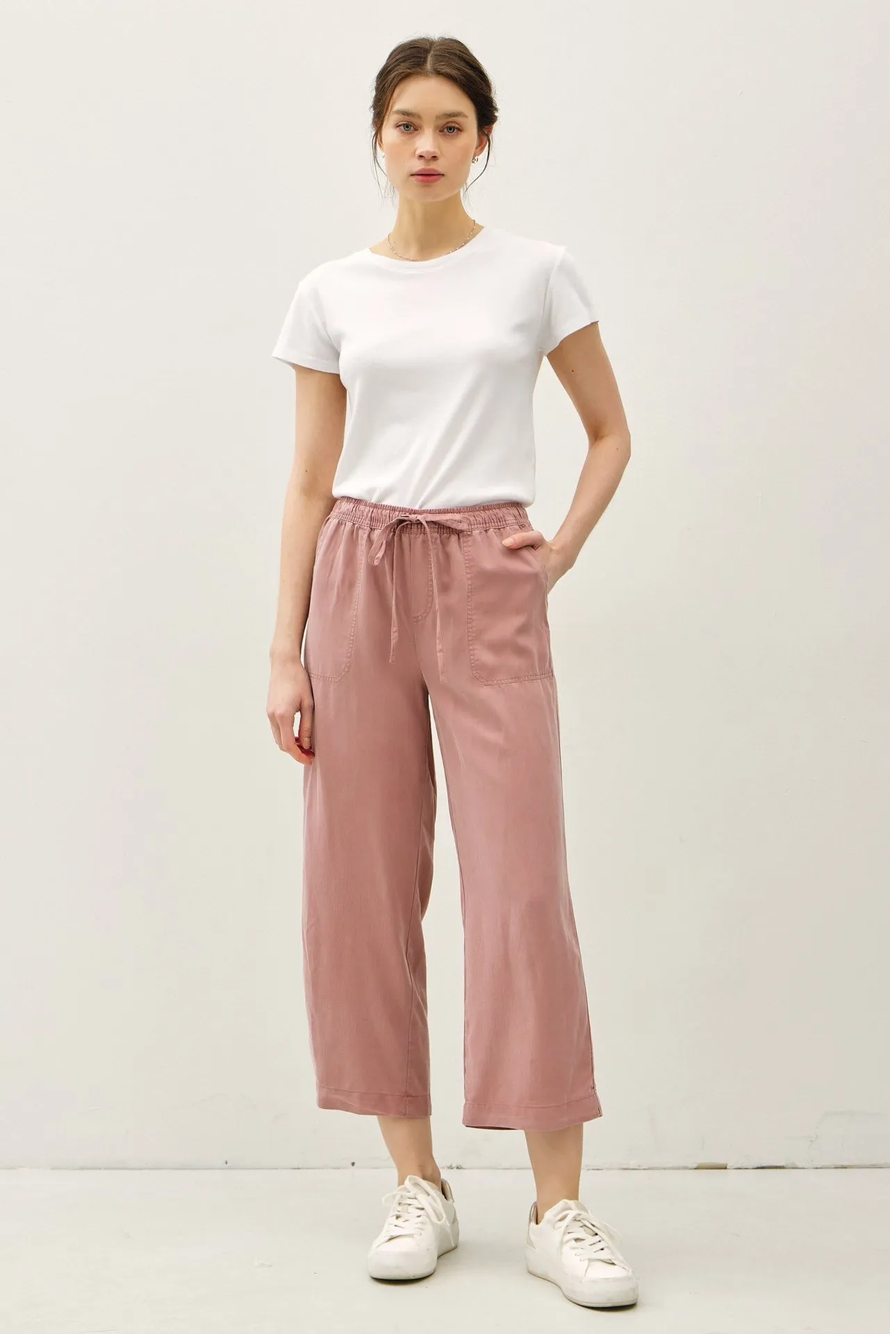The Halle Summer Mauve Drawstring Wide Leg Pants sold by Thread & Seed product image thumbnail 2
