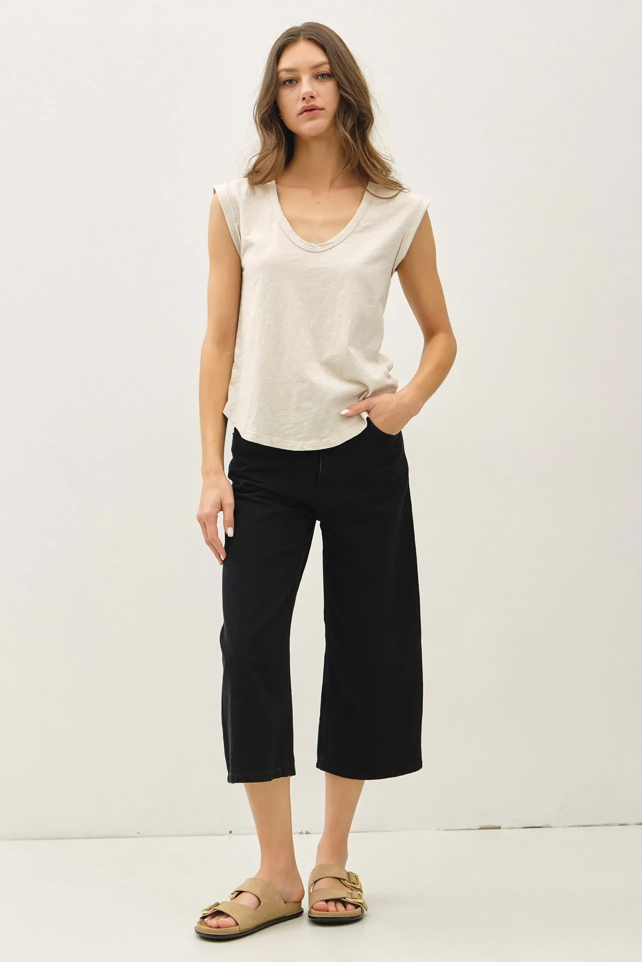 The Sara Stone Cap Sleeve Top sold by Thread & Seed product image thumbnail 3