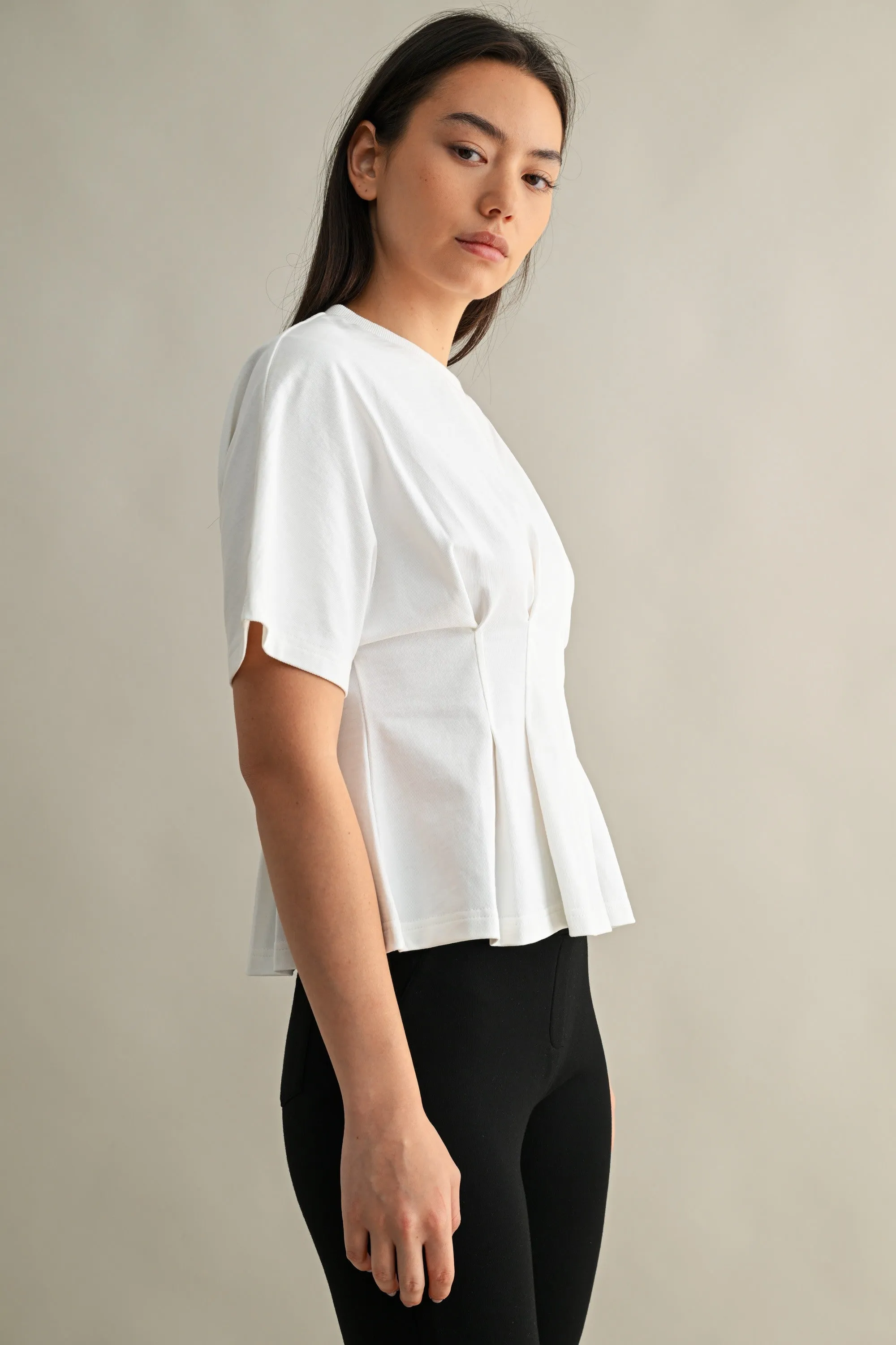 The Elodie Off White Dart Tuck Top sold by Thread & Seed product image thumbnail 3