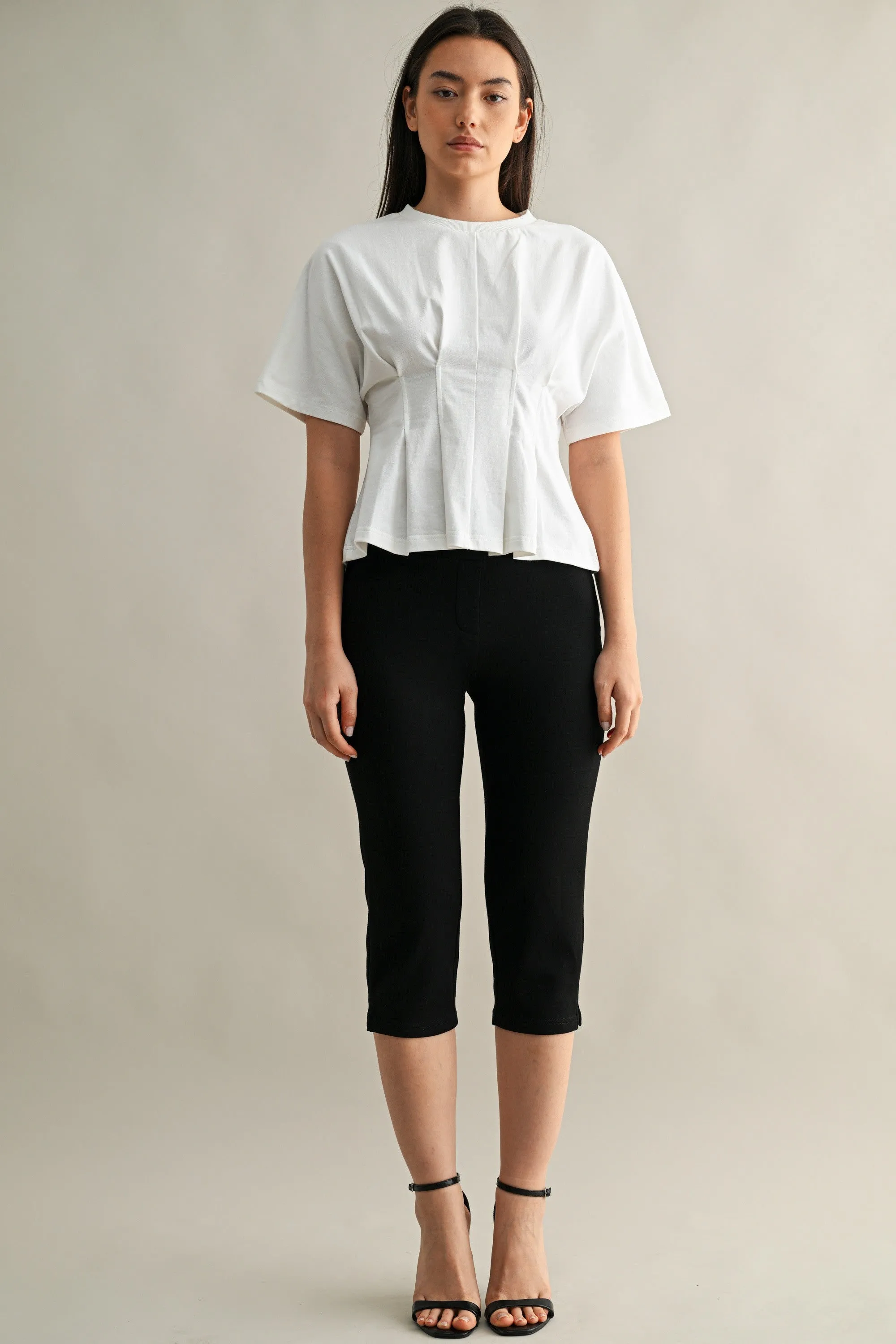 The Elodie Off White Dart Tuck Top sold by Thread & Seed product image thumbnail 5