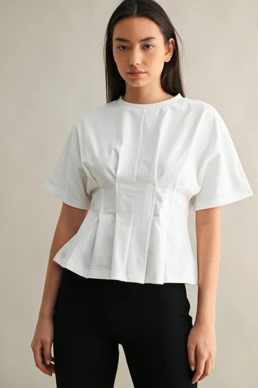 The Elodie Off White Dart Tuck Top made by Thread & Seed