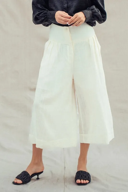 The Marta Linen Cropped Pants made by Thread & Seed