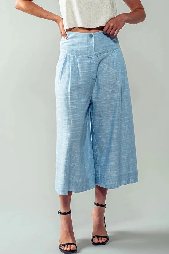 The Marta Blue Linen Cropped Pants sold by Thread & Seed product image thumbnail 2