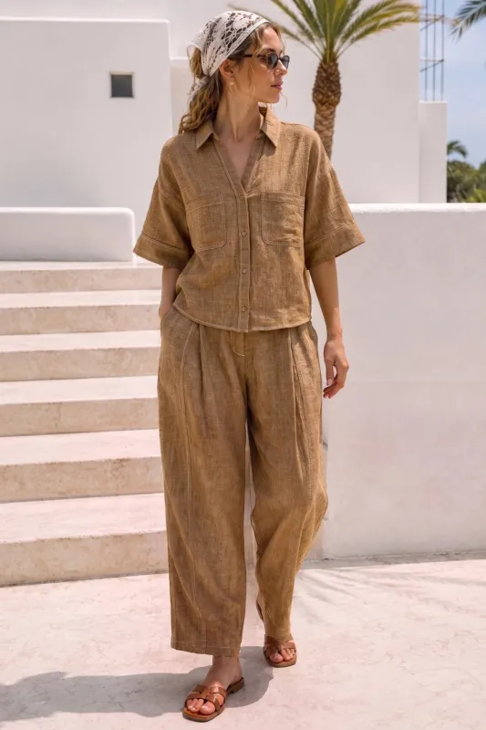 The Tova Brown Top + Pant Set - Sold Separately made by Thread & Seed
