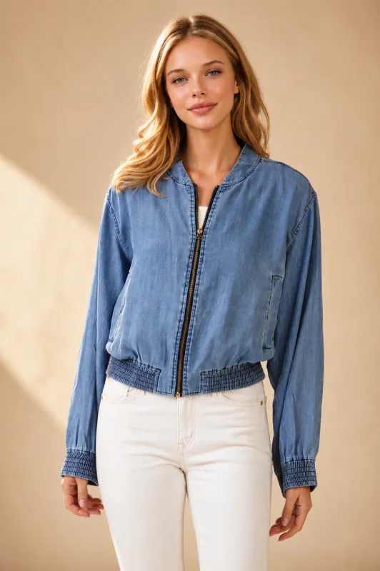 The Kelsey Tencel Bomber Jacket made by Thread & Seed