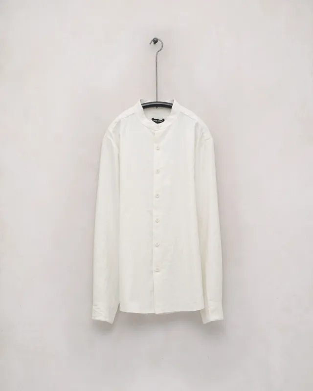 Band Collar Shirt - Organic Cotton/Hemp Muslin sold by Evan Kinori Mens