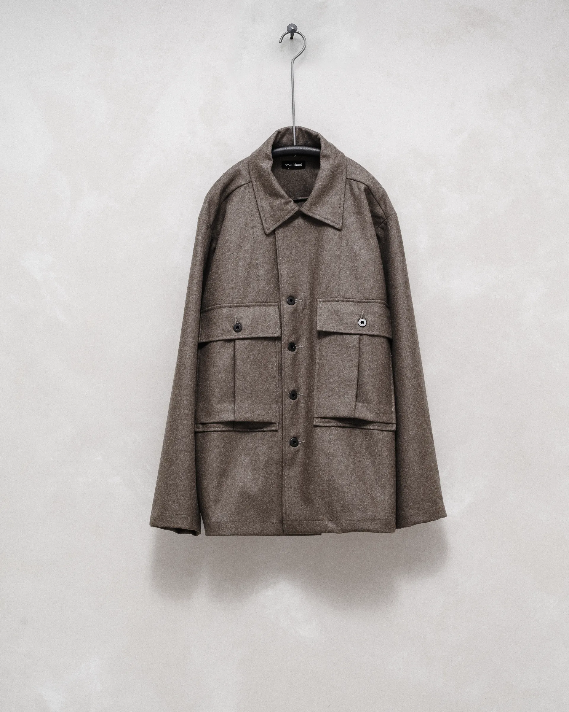Bellow Pocket Jacket - Wool Flannel sold by Evan Kinori Mens