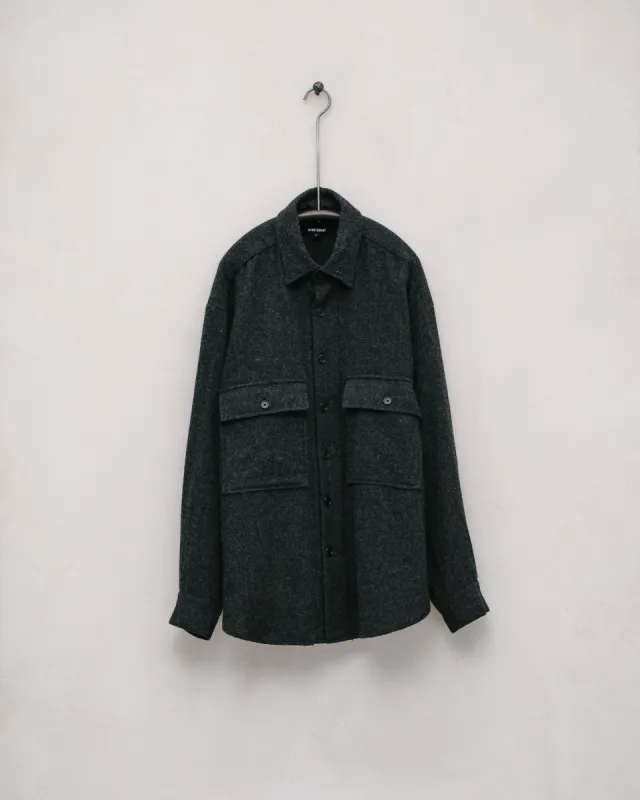 Big Shirt - Brushed Cashmere/Wool, Charcoal sold by Evan Kinori Mens