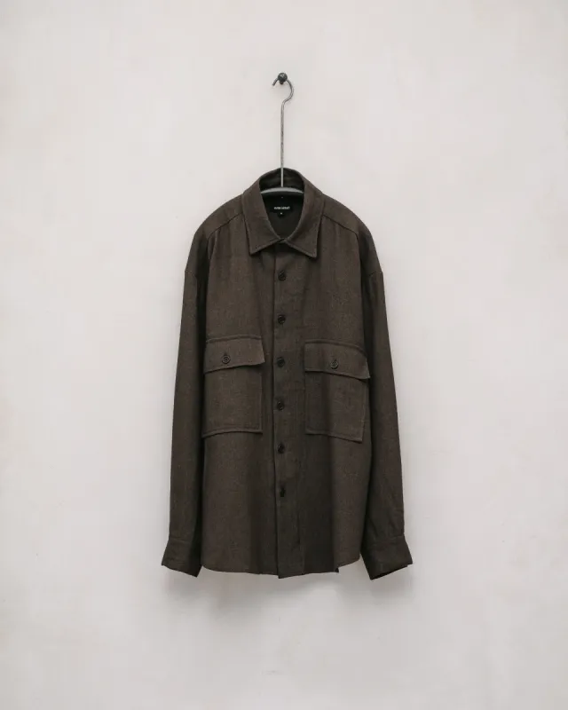 Big Shirt - Natural Dyed Wool/Washi, Persimmon/Iron sold by Evan Kinori Mens