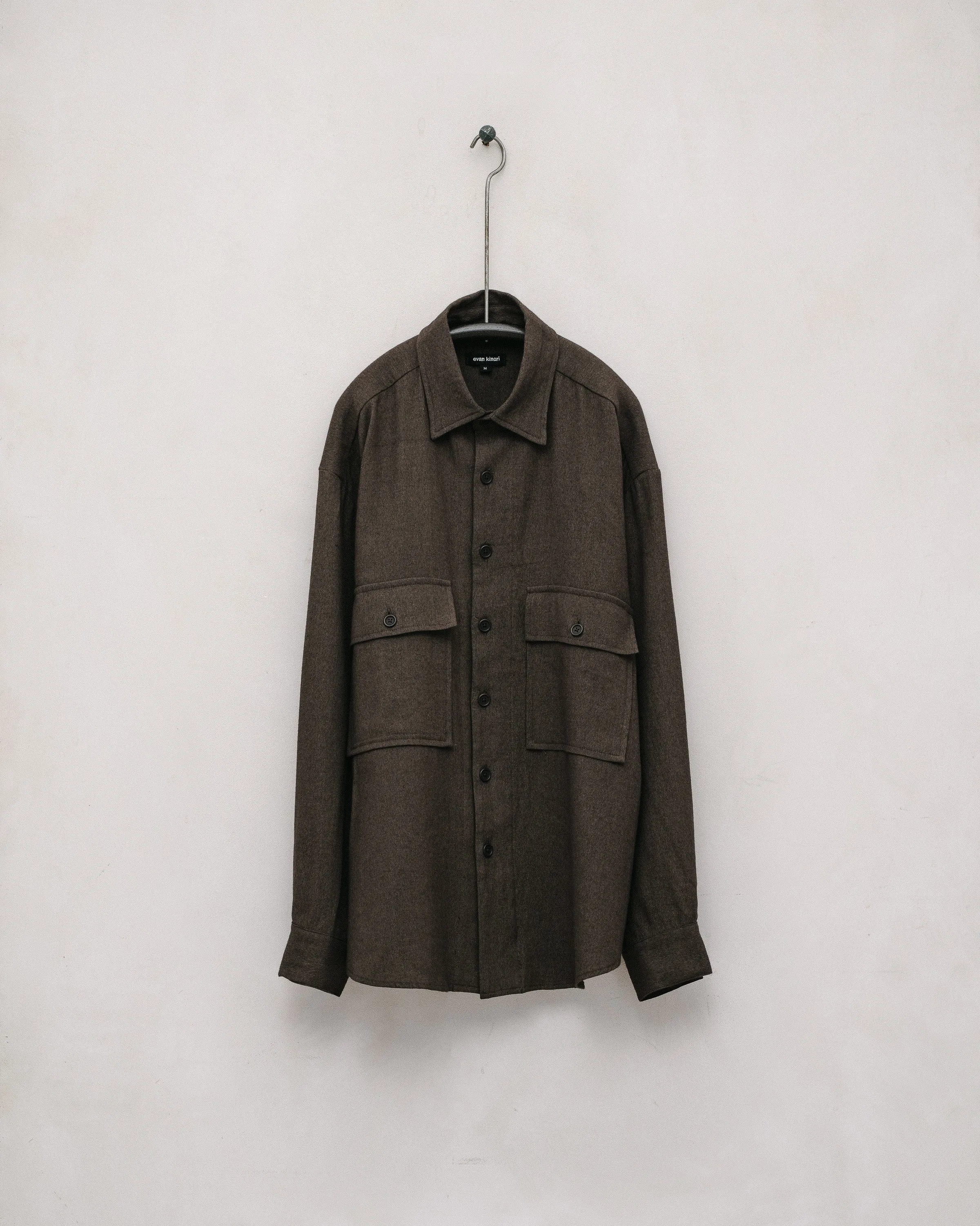 Big Shirt - Natural Dyed Wool/Washi, Persimmon/Iron sold by Evan Kinori Mens