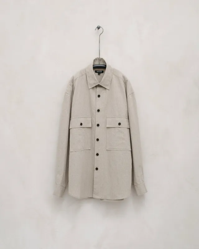 Big Shirt - Organic Cotton Grid Cloth, Beige sold by Evan Kinori Mens