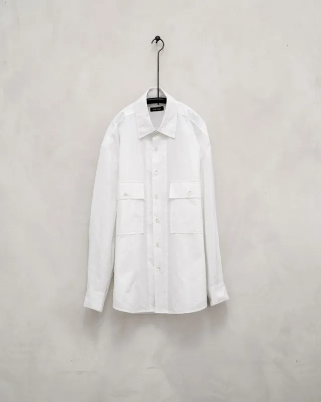 Big Shirt - Organic Cotton Typewriter Cloth, White sold by Evan Kinori Mens