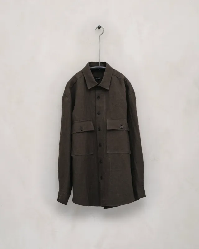 Big Shirt - Organic Cotton/Hemp Twill, Anthracite sold by Evan Kinori Mens