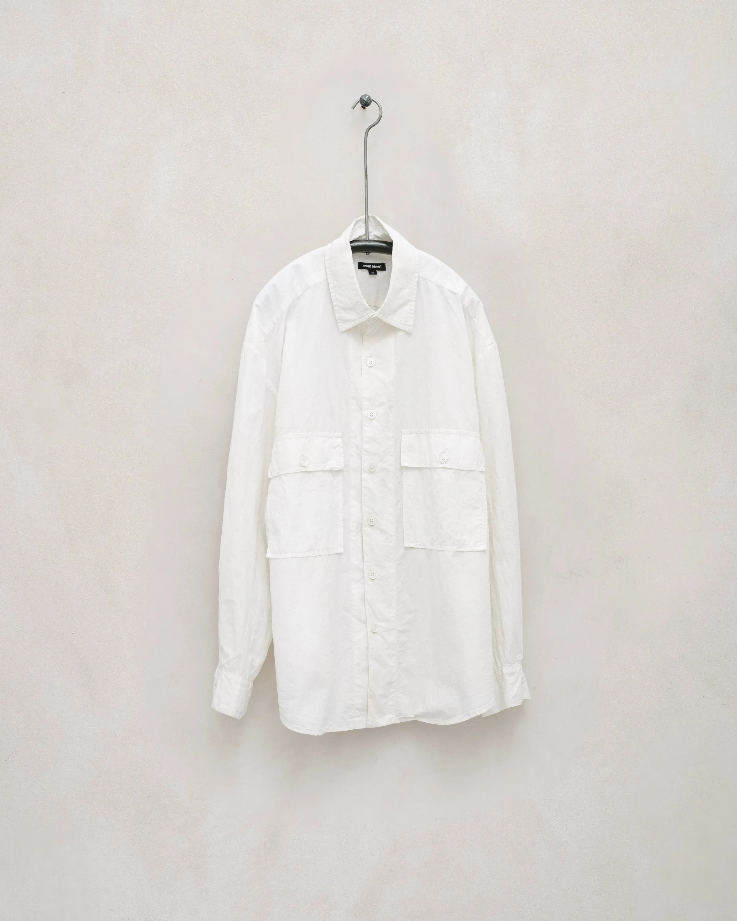 Big Shirt - Organic Cotton/Hemp Typewriter Cloth, White sold by Evan Kinori Mens