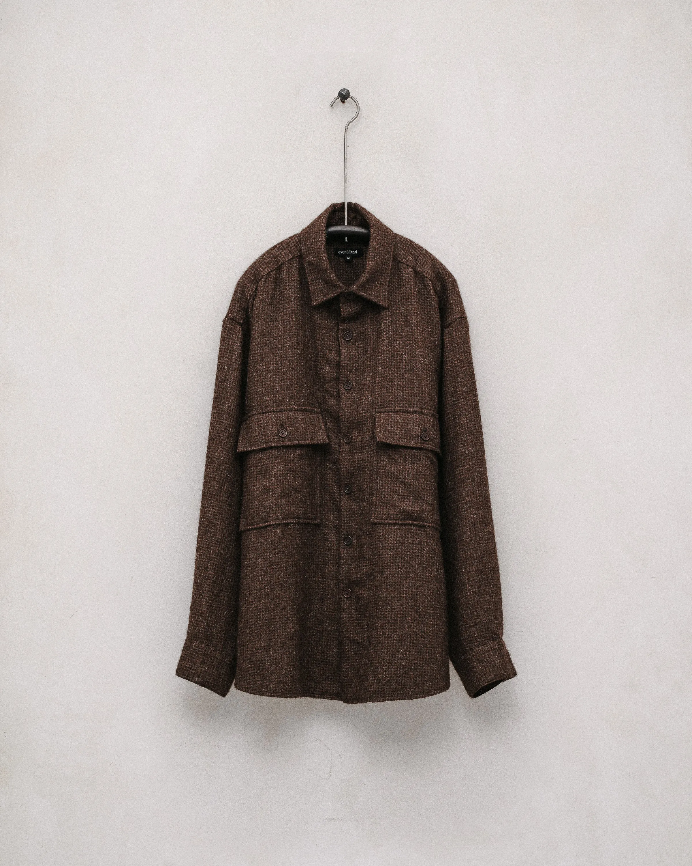 Big Shirt - Undyed Alpaca Houndstooth, Brown sold by Evan Kinori Mens