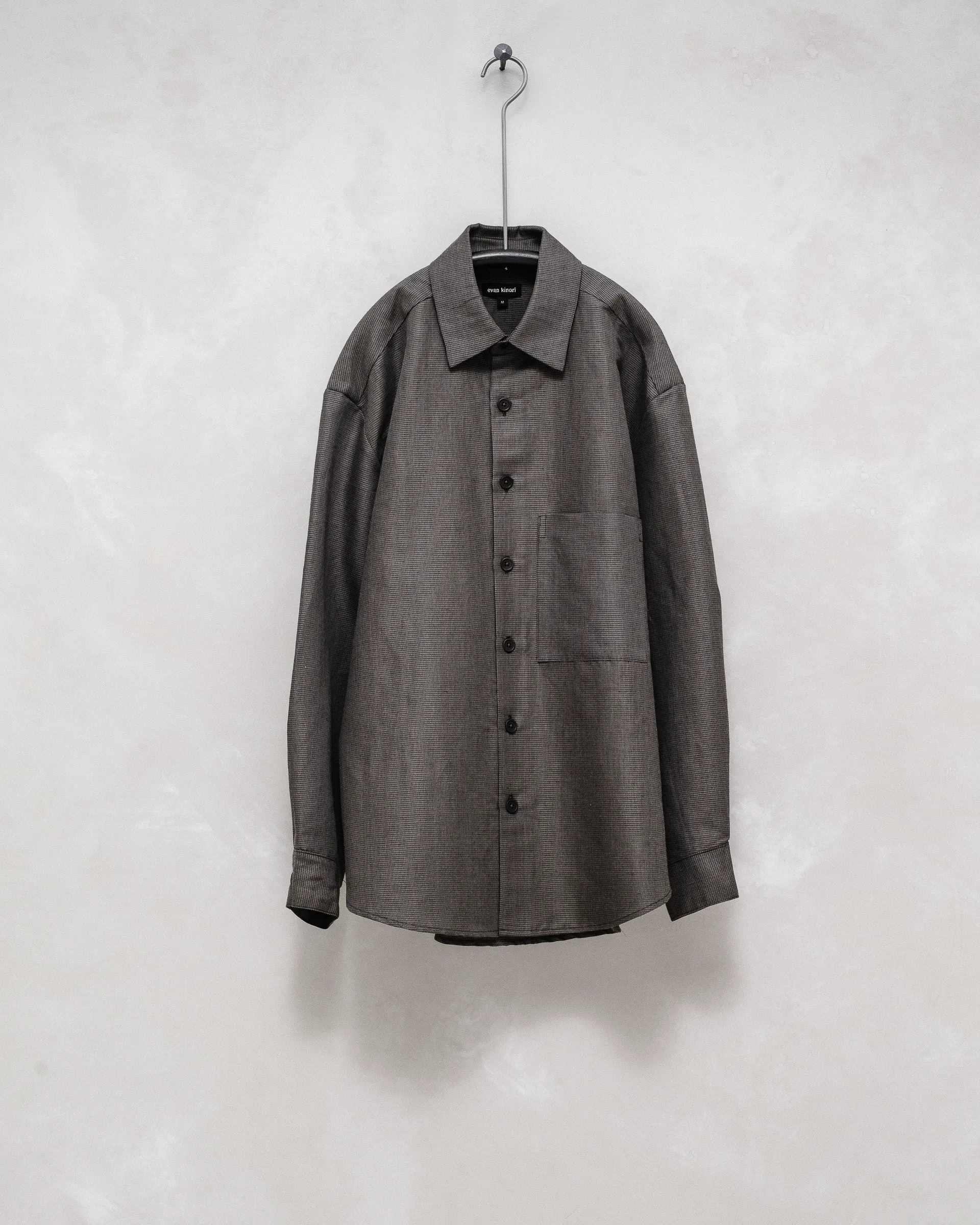 Big Shirt Two - Linen/Cotton Puppytooth sold by Evan Kinori Mens