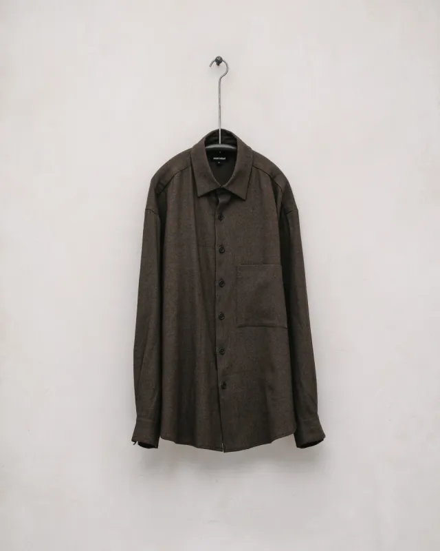 Big Shirt Two - Natural Dyed Wool/Washi, Persimmon/Iron sold by Evan Kinori Mens