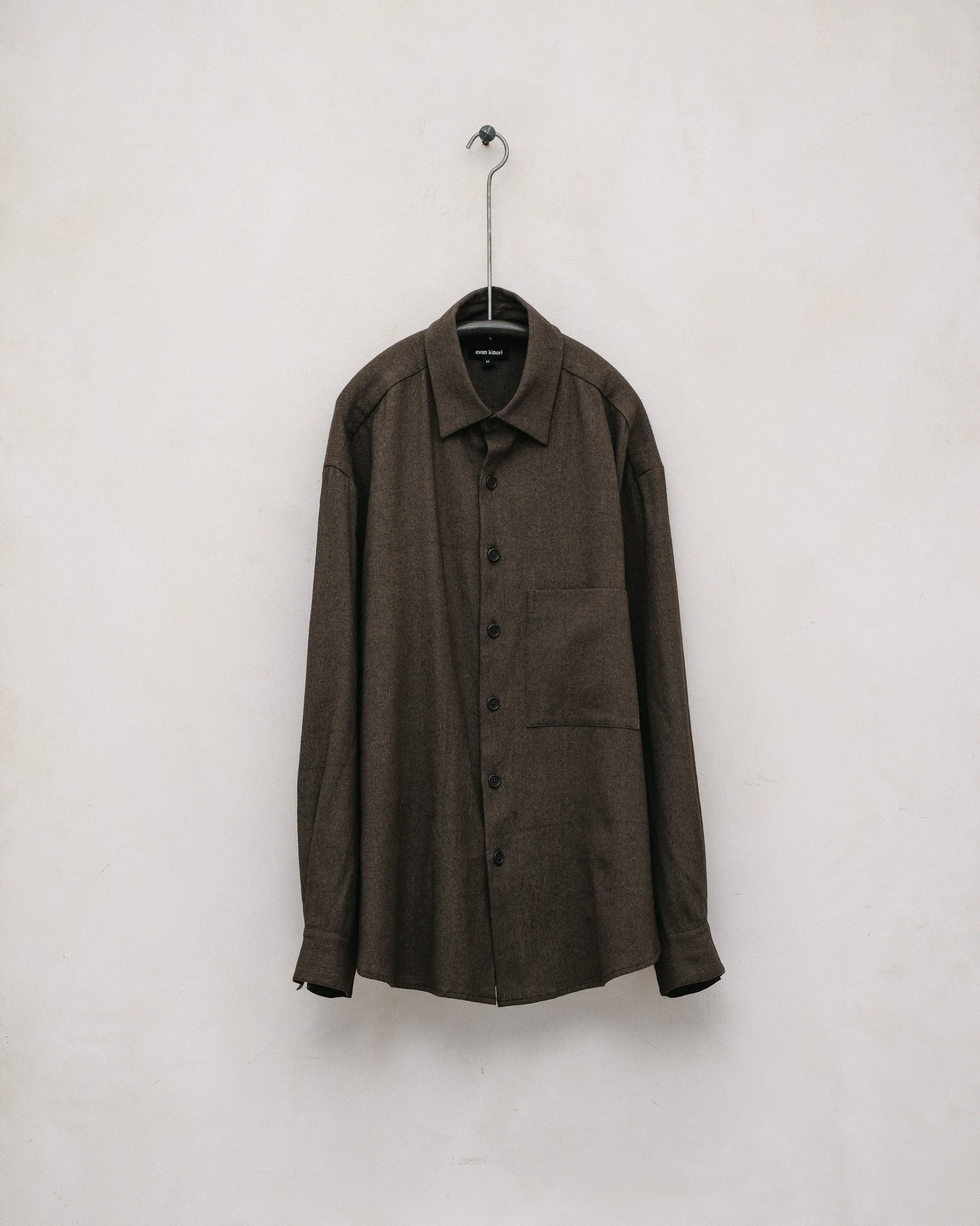 Big Shirt Two - Natural Dyed Wool/Washi, Persimmon/Iron sold by Evan Kinori Mens