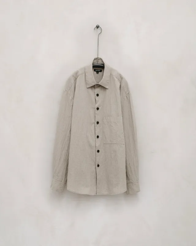 Big Shirt Two - Organic Cotton Grid Cloth, Beige sold by Evan Kinori Mens