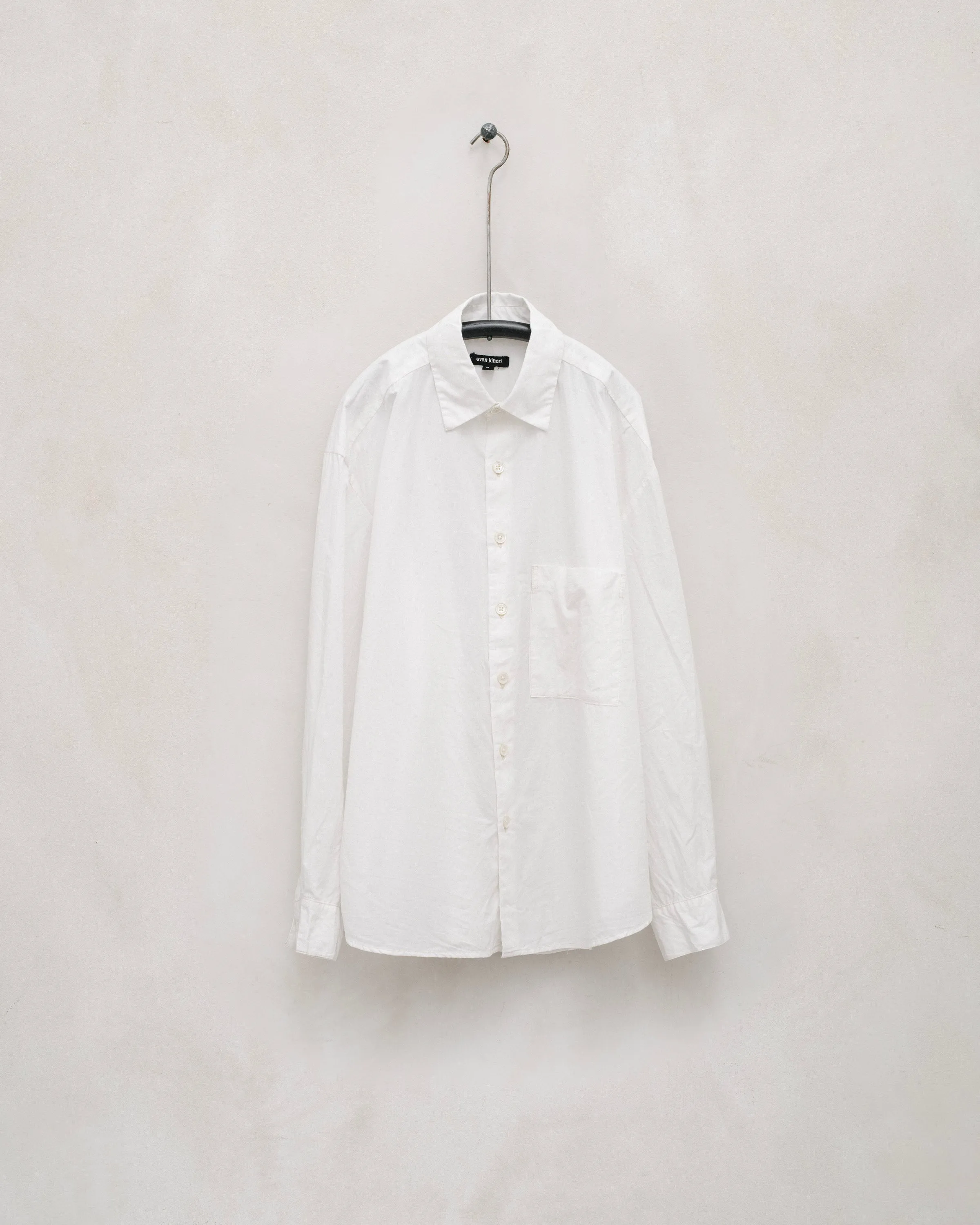Big Shirt Two - Organic Cotton/Hemp Typewriter Cloth, White sold by Evan Kinori Mens