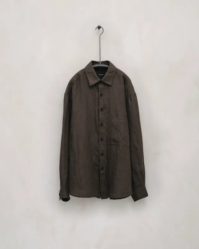 Big Shirt Two - Tumbled Linen/Hemp, Brown sold by Evan Kinori Mens