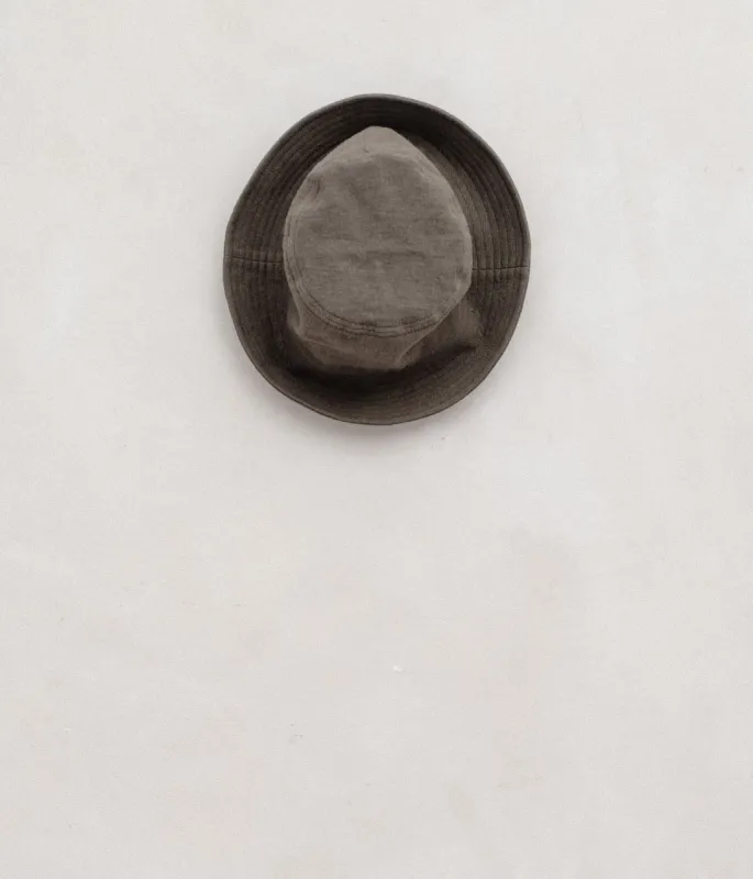 Bucket Hat - Linen/Cotton Twill, Olive sold by Evan Kinori Mens