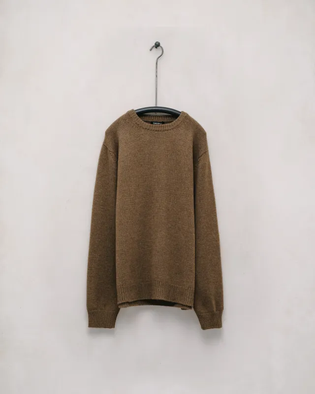 Crewneck Sweater - Cashmere/Lambswool, Dark Ochre sold by Evan Kinori Mens