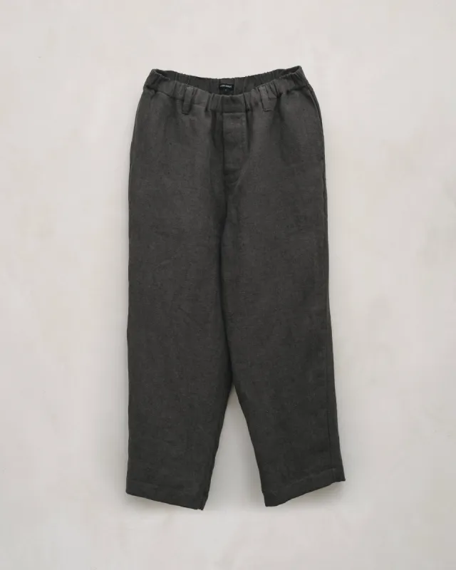 Elastic Pant - Butcher Linen, Anthracite sold by Evan Kinori Mens