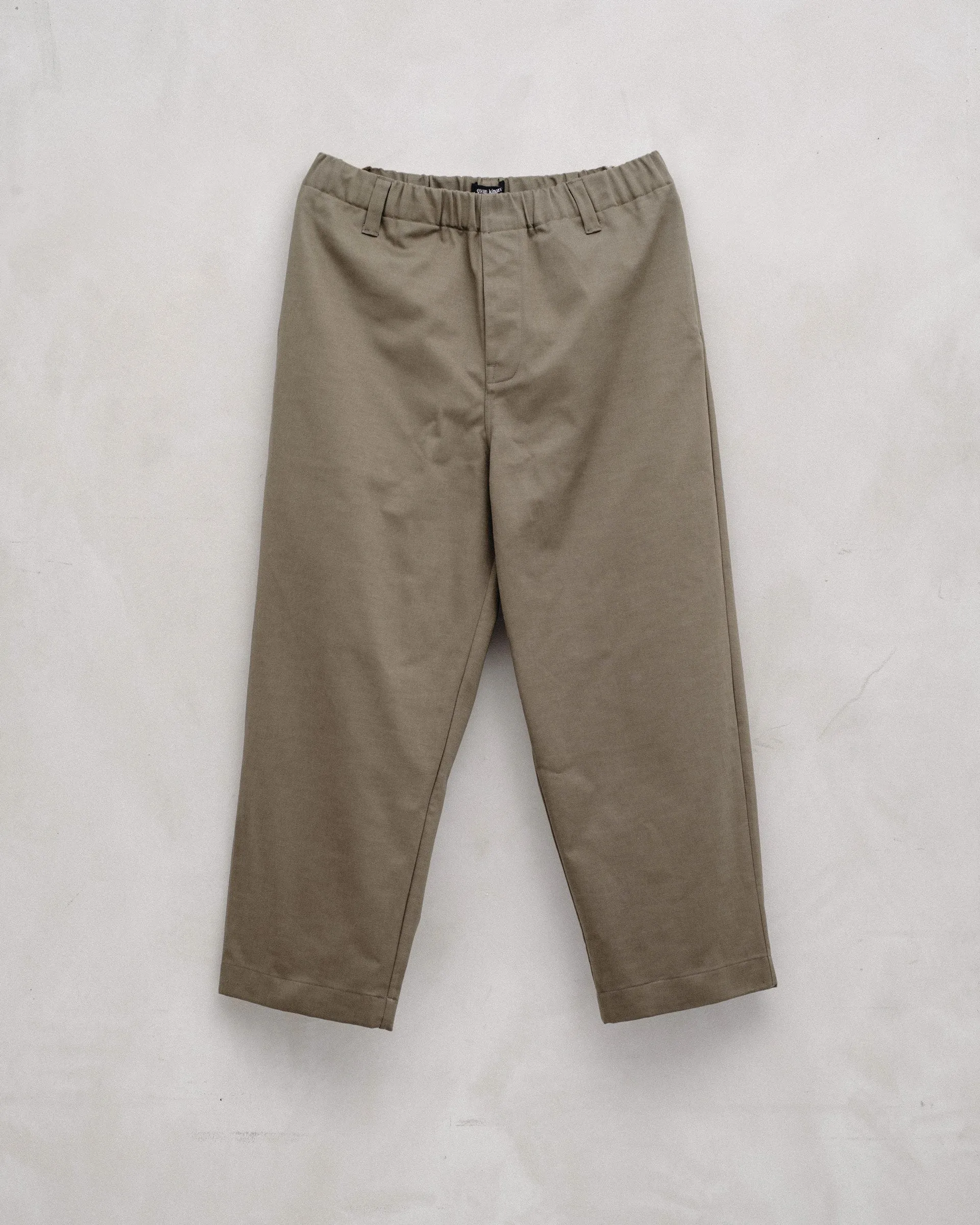 Elastic Pant - Cotton Sateen, Olive sold by Evan Kinori Mens