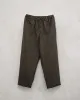 Elastic Pant - Cotton/Linen Gabardine, Dark Olive sold by Evan Kinori Mens