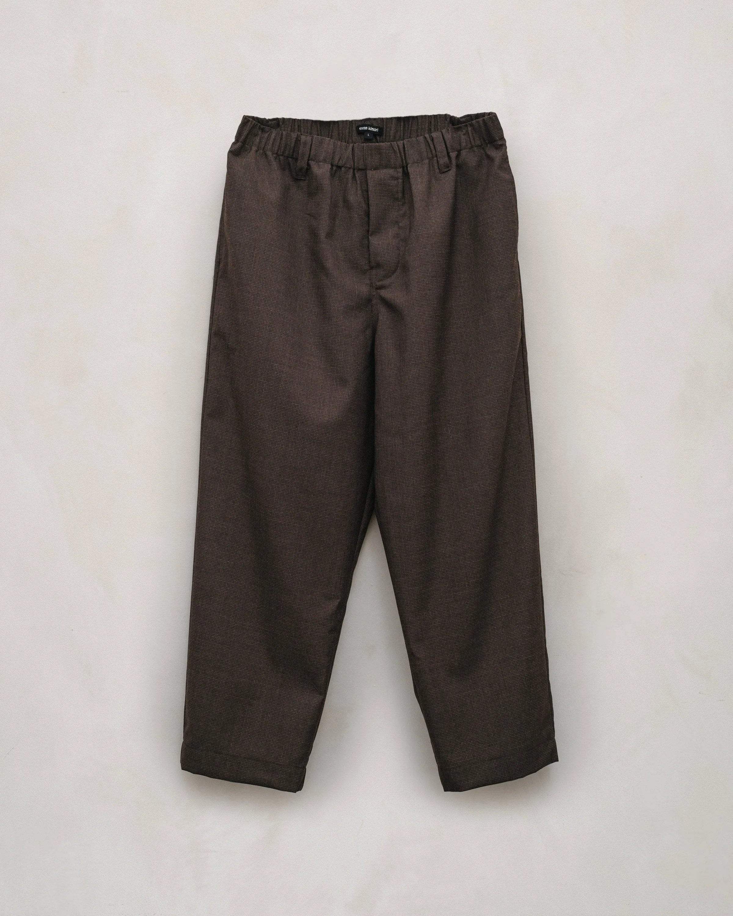 Elastic Pant - Fox Worsted Wool Puppytooth, Brown sold by Evan Kinori Mens