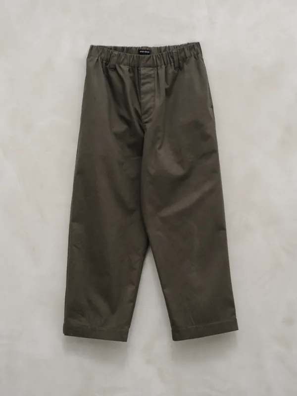 Elastic Pant - Organic Cotton Twill, Dark Olive sold by Evan Kinori Mens