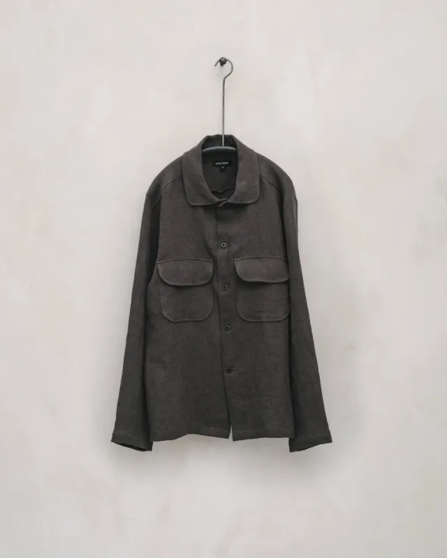 Field Shirt - Butcher Linen, Anthracite sold by Evan Kinori Mens