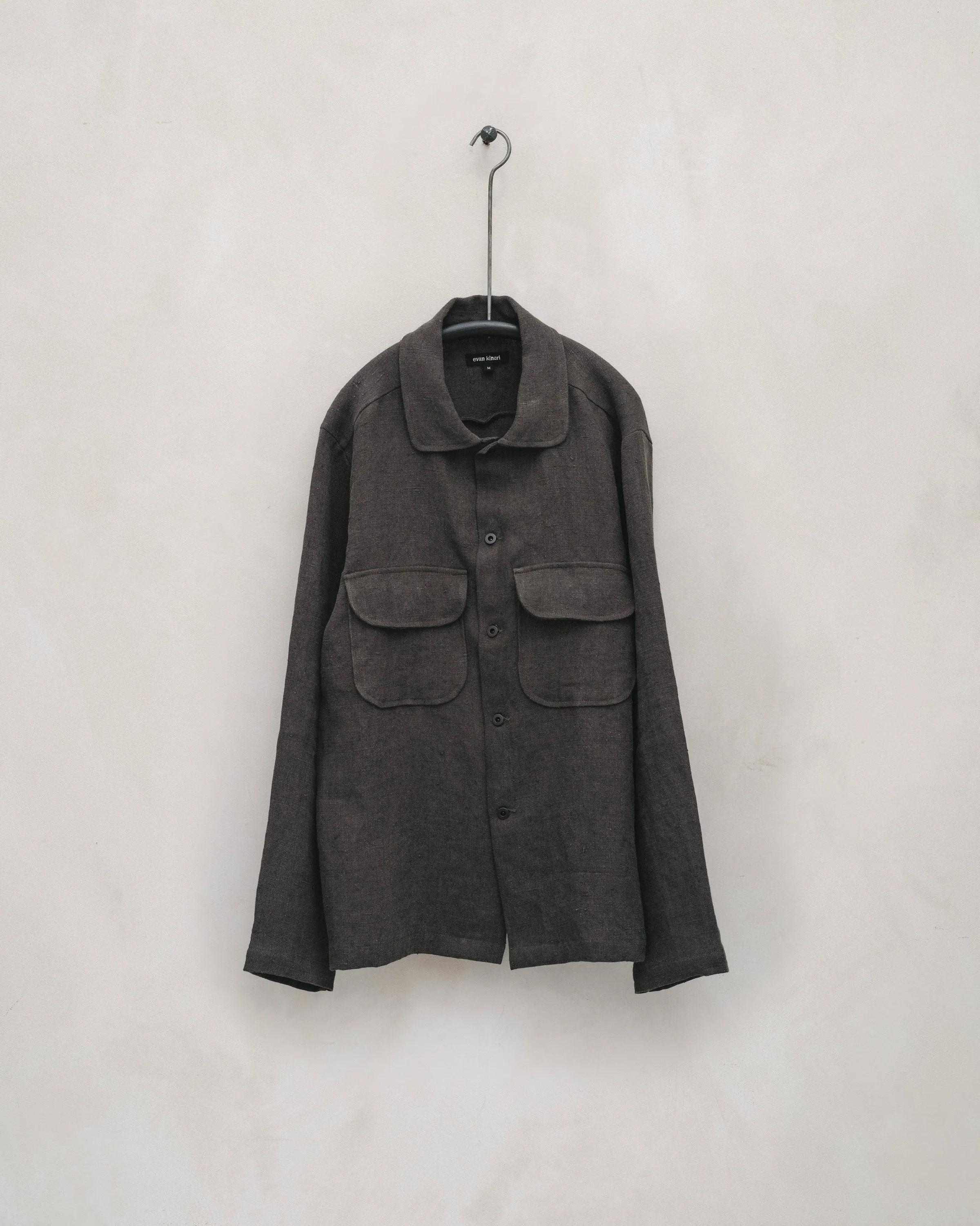 Field Shirt - Butcher Linen, Anthracite sold by Evan Kinori Mens