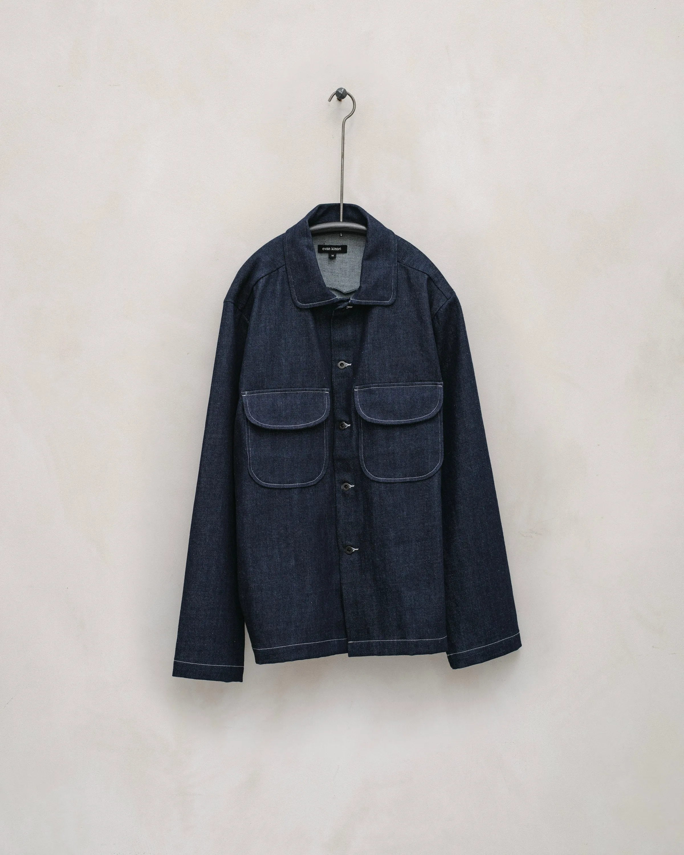 Field Shirt - Organic Cotton Denim, Indigo sold by Evan Kinori Mens