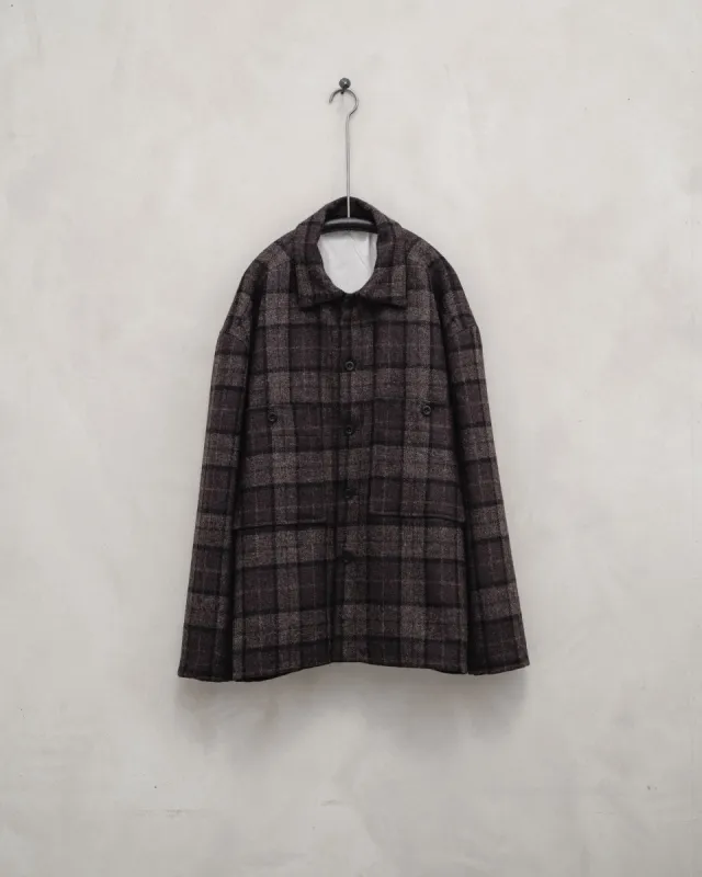Field Shirt Two - Fox Tweed Check, Brown/Grey/Black sold by Evan Kinori Mens