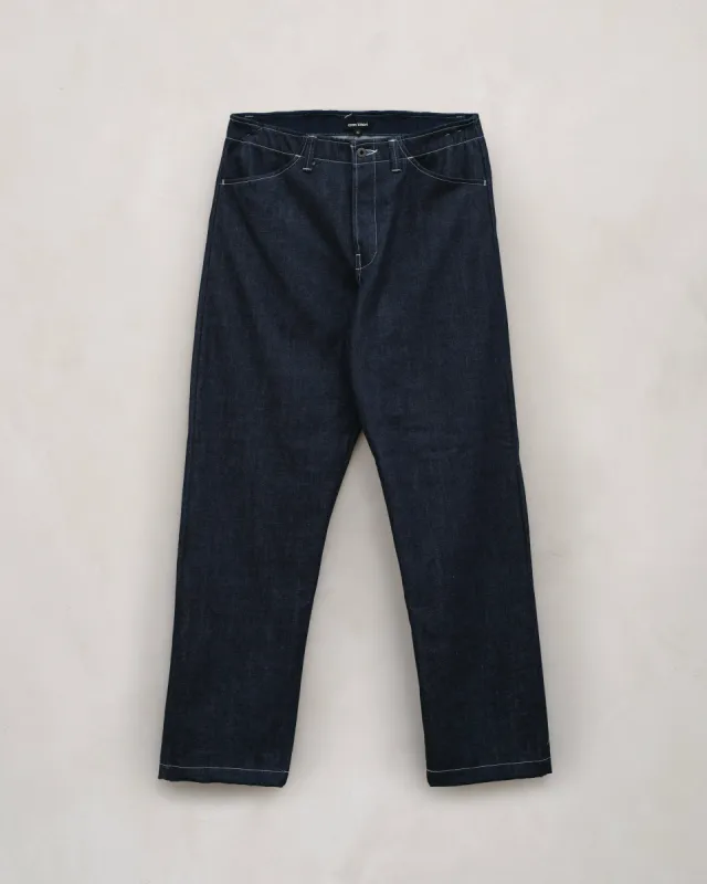 Four Pocket Pant - Organic Cotton Denim, Indigo sold by Evan Kinori Mens