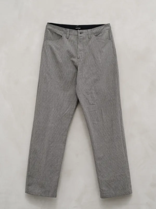 Four Pocket Pant - Sumi Ink Striped Cotton sold by Evan Kinori Mens