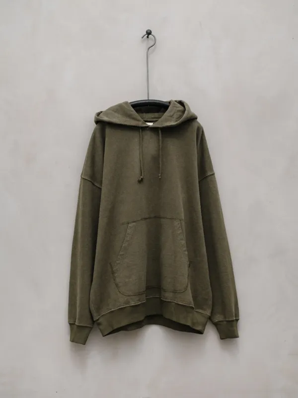 Hooded Sweatshirt - Faded Olive sold by Evan Kinori Mens
