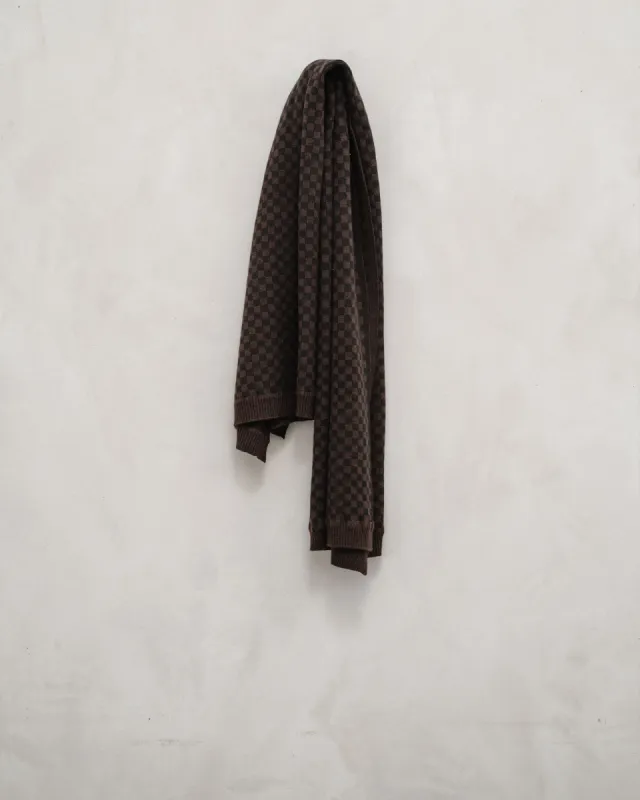 Knit Shawl - Checker Cashmere/Lambswool, Brown/Black sold by Evan Kinori Mens