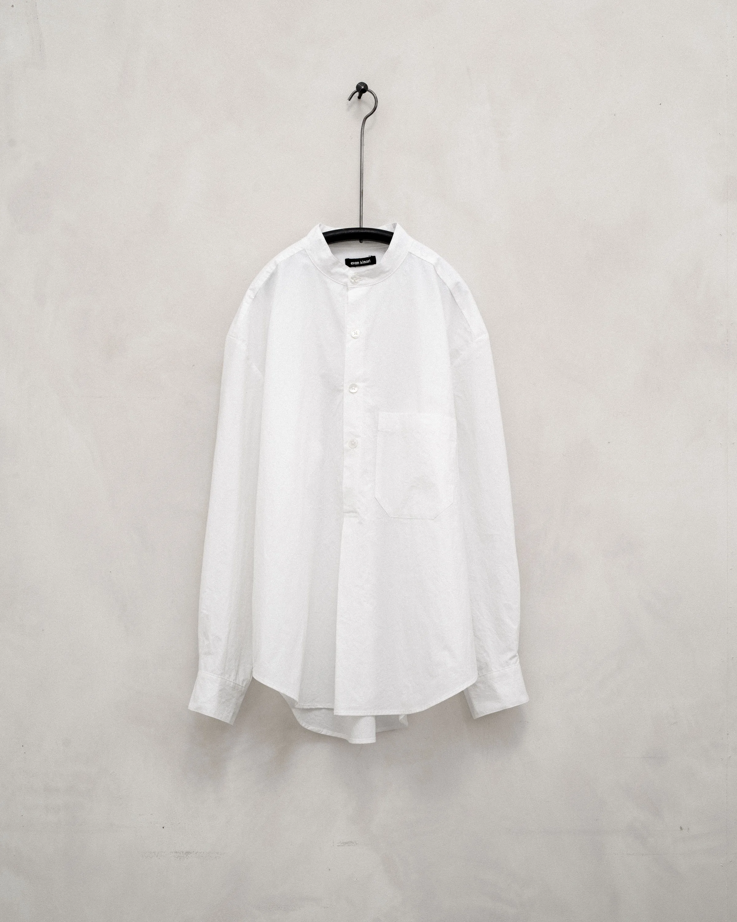 Popover Shirt - Organic Cotton Typewriter Cloth, White sold by Evan Kinori Mens