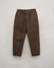 Single Pleat Pant - Organic Cotton Moleskin, Brown sold by Evan Kinori Mens