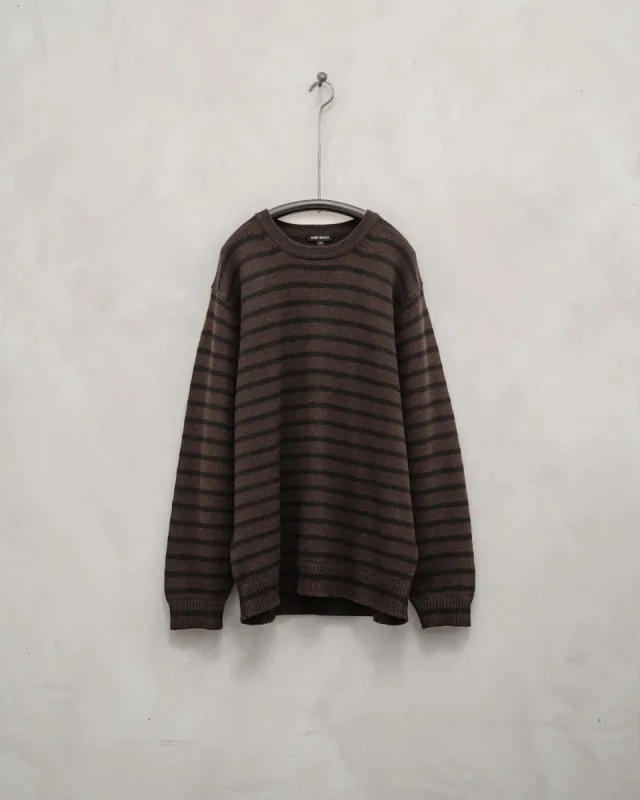 Striped Sweater - Striped Cashmere/Lambswool, Brown/Black sold by Evan Kinori Mens