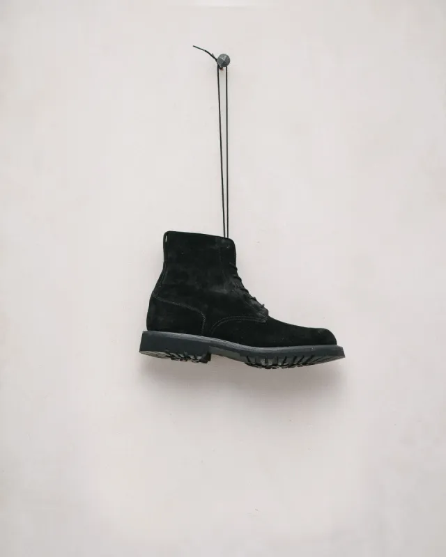 Tricker's Tramping Boot - Black Repello Suede sold by Evan Kinori Mens