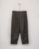 Two Pleat Pant - Brushed Cashmere/Wool Twill, Olive/Black sold by Evan Kinori Mens