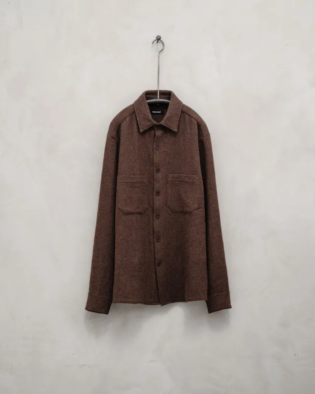 Two Pocket Shirt - Lightweight Wool Gauze, Rust sold by Evan Kinori Mens