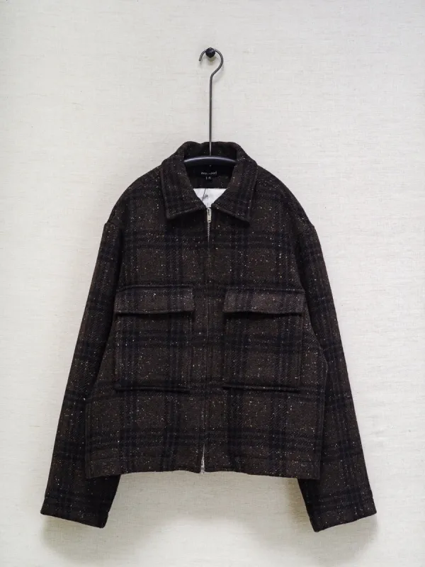 Zip Jacket - Irish Tweed Check sold by Evan Kinori Mens