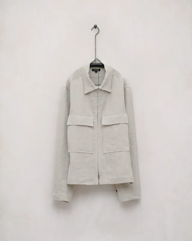 Zip Jacket - Tumbled Hemp Canvas sold by Evan Kinori Mens