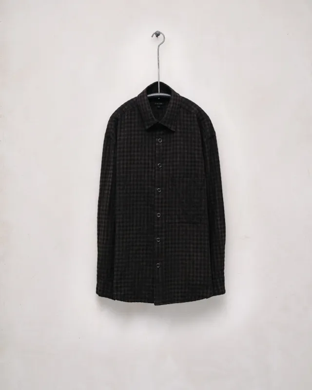 Big Shirt Two - Wool/Cotton Gingham (Mud Dye) sold by Evan Kinori Mens